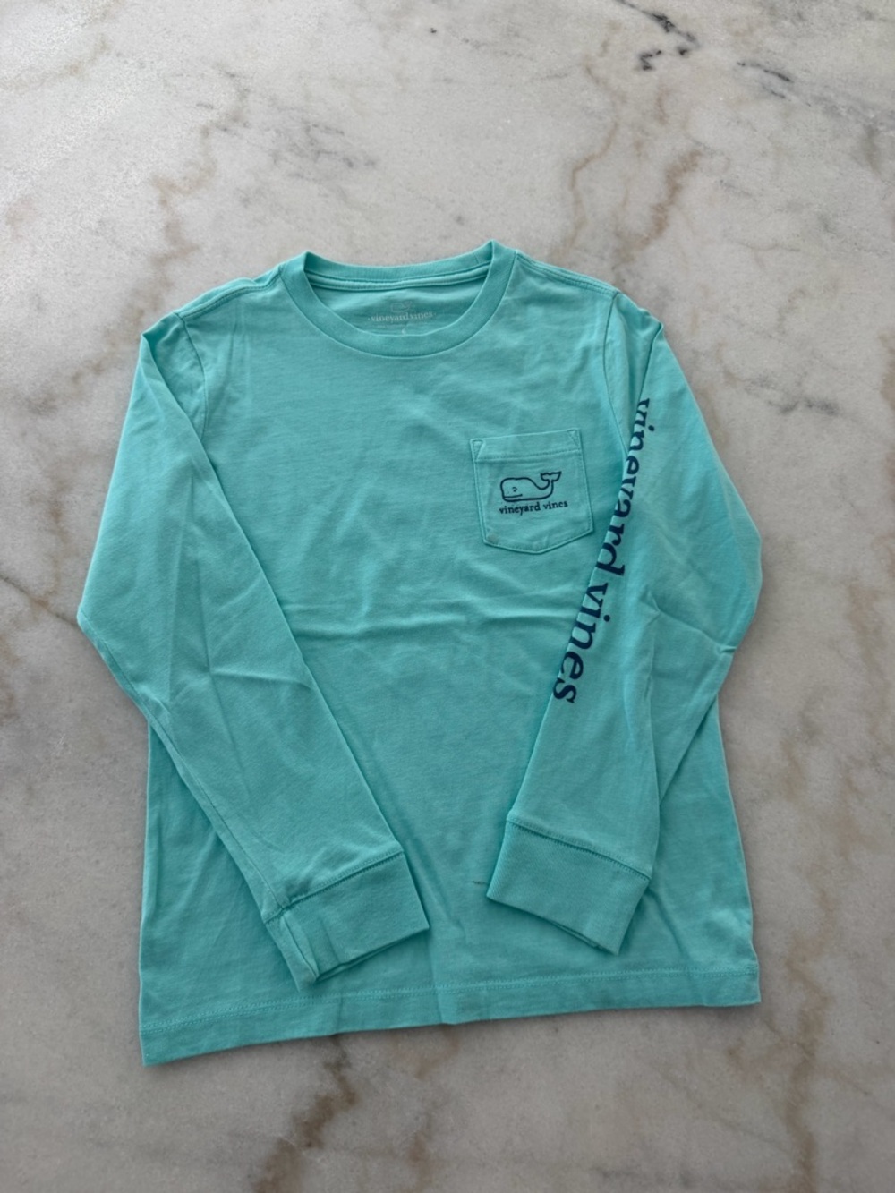 Vineyard Vines Mint Green Long Sleeve Pocket Tee